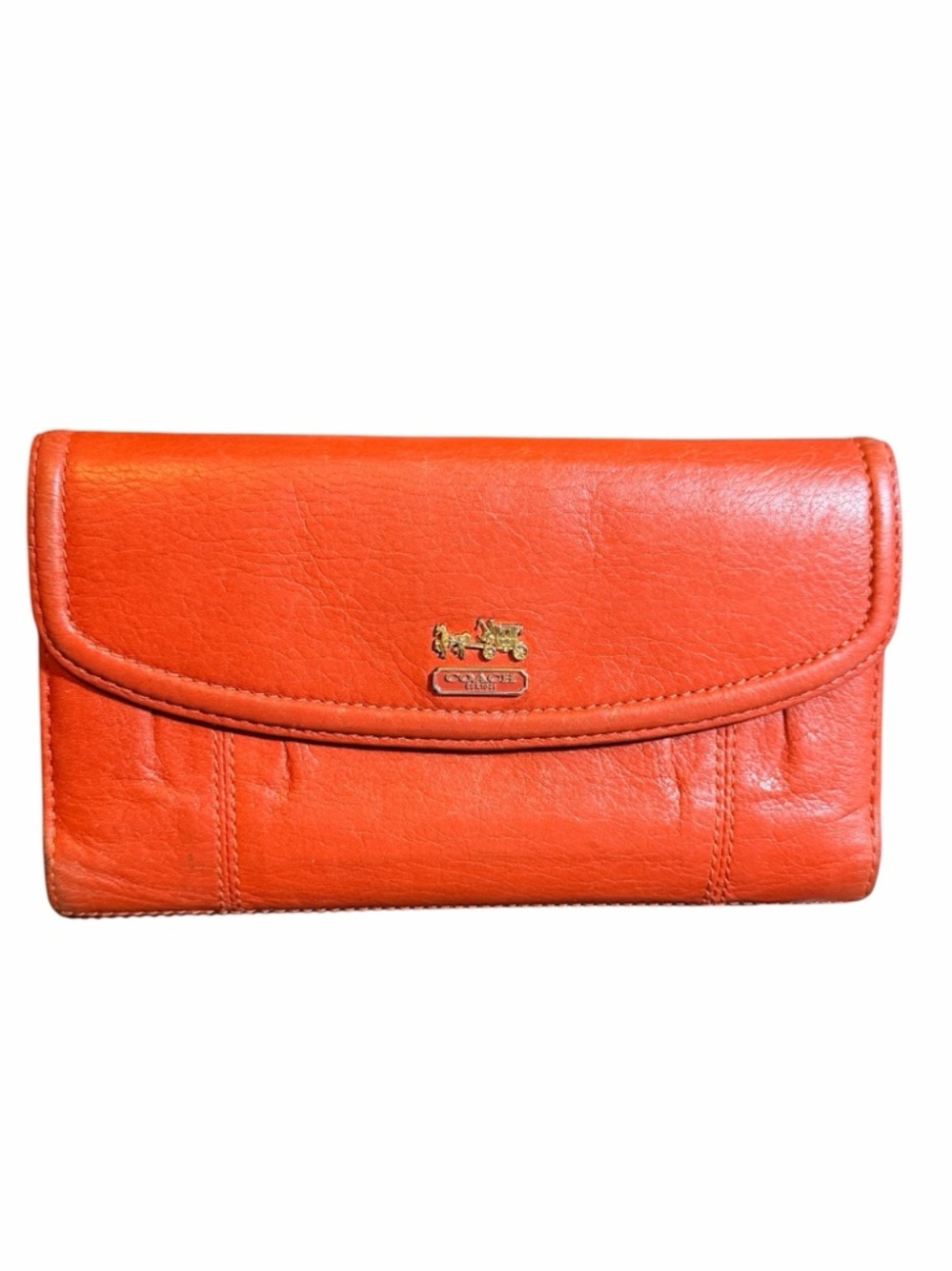 Coach Burnt Orange Leather Continental Wallet